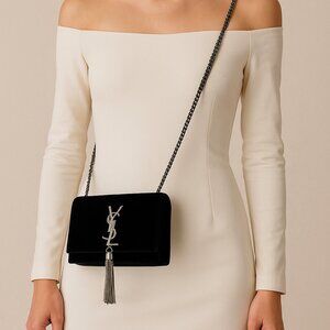 Yves Saint Laurent velvet Kate bag